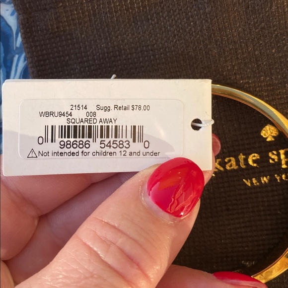 Kate Spade NY Squared Away Hinge Bangle Black NWT - Picture 5 of 9